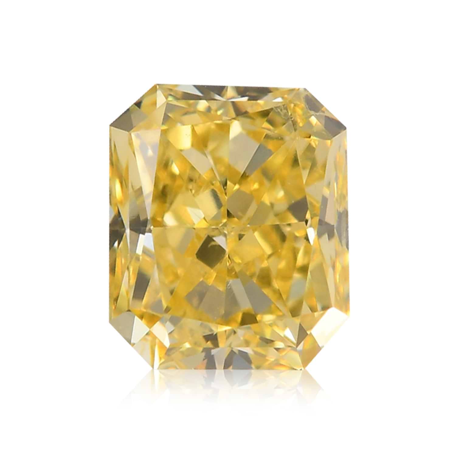 0.54 Carat Fancy Intense Yellow Cushion Diamond (SI2)