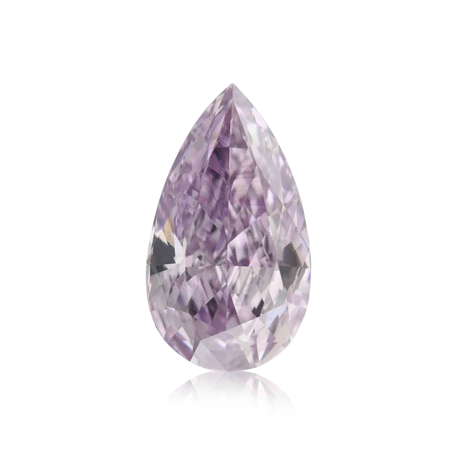 0.66 Carat Fancy Intense Pinkish Purple Pear Diamond VS2 GIA