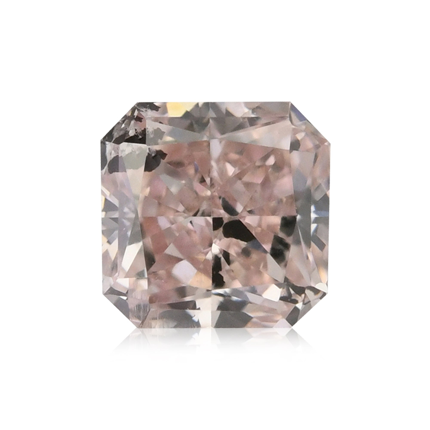 0.26 Carat Fancy Orangy Pink Radiant Diamond (I1) GIA
