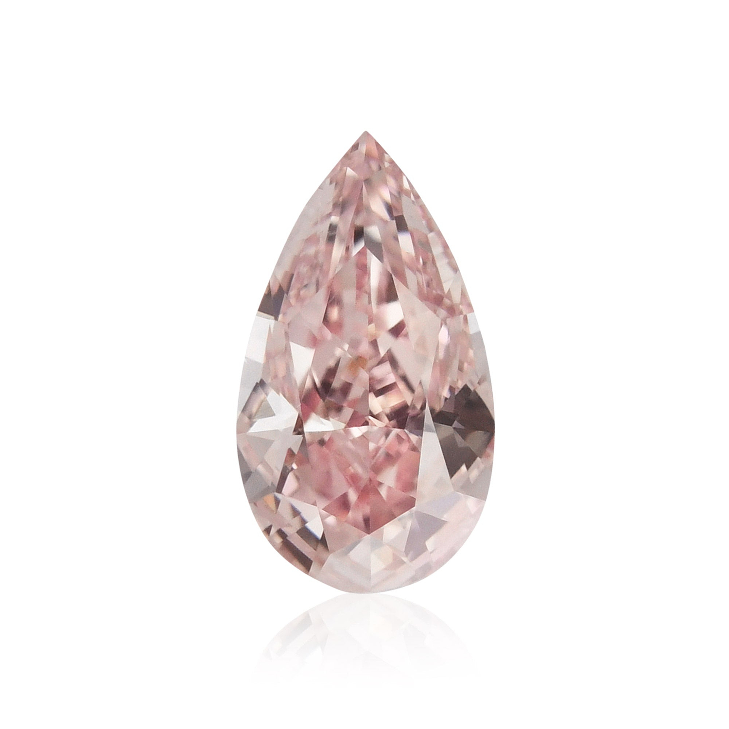 0.62 Carat Fancy Intense Pink Pear Diamond VS2 GIA