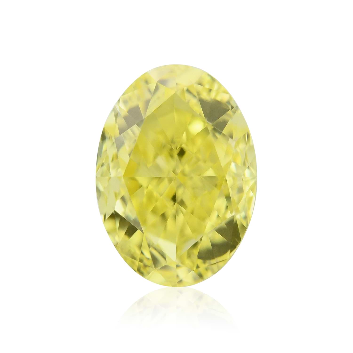 0.72 Carat Fancy Intense Yellow Oval Diamond VS1 GIA