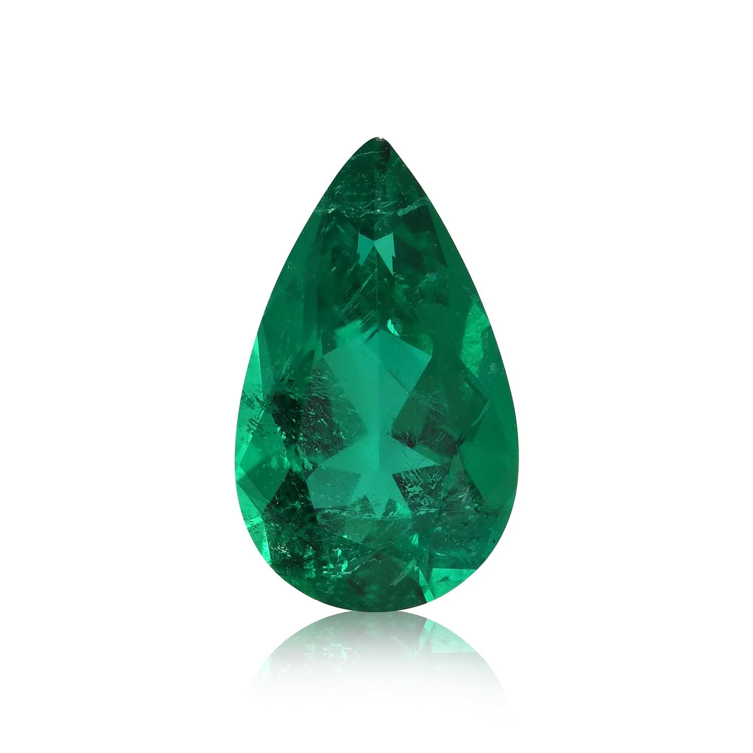 2.94 Carat Green COLOMBIAN Pear Emerald SSEF