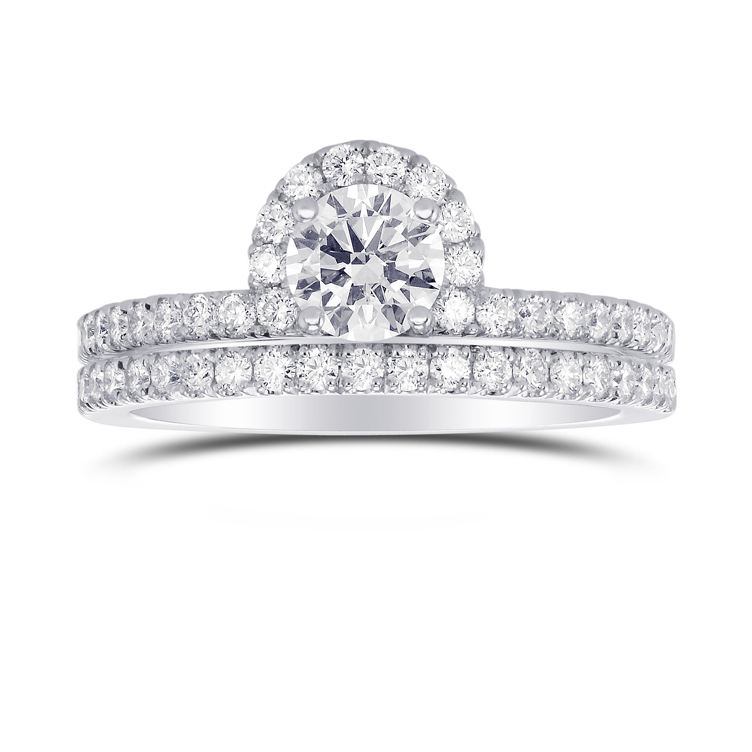 Round Brilliant Wedding Set Ring and Band