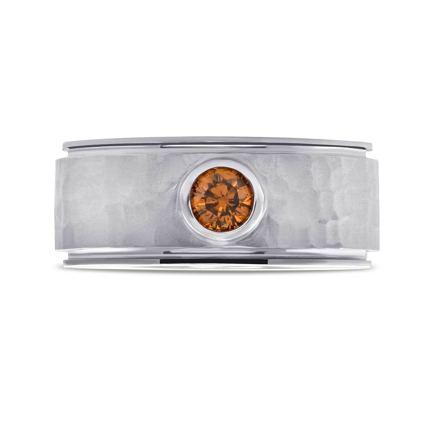 Men's Fancy Deep Yellowish Orange Band Ring GIA