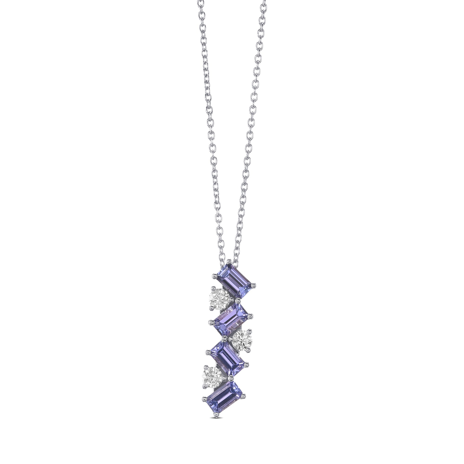 Tanzanite and Diamond Drop Pendant