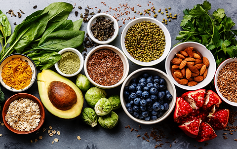 Fruits, Vegetables, and grains