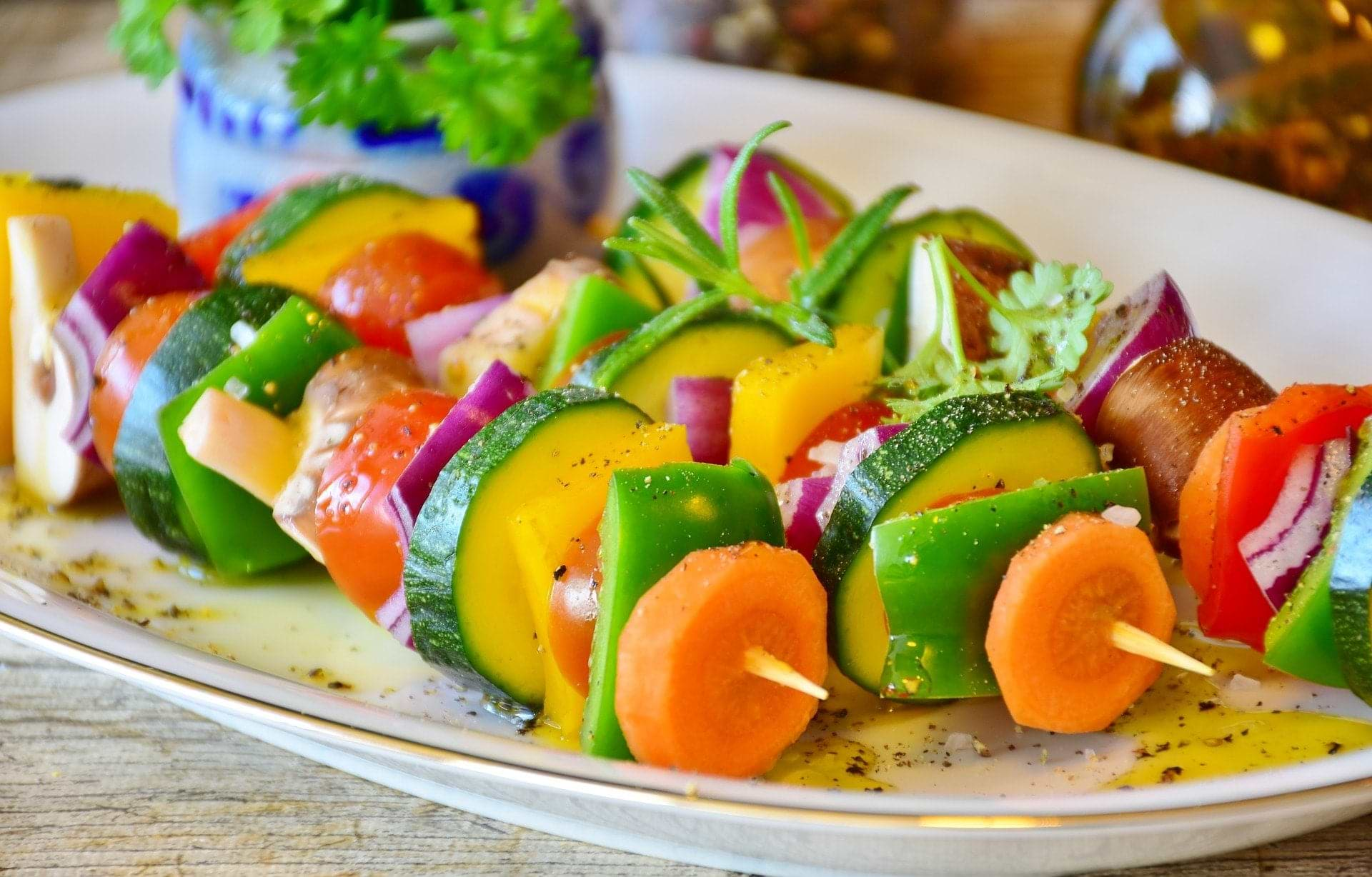 Perimenopause supplements: vegetable skewers