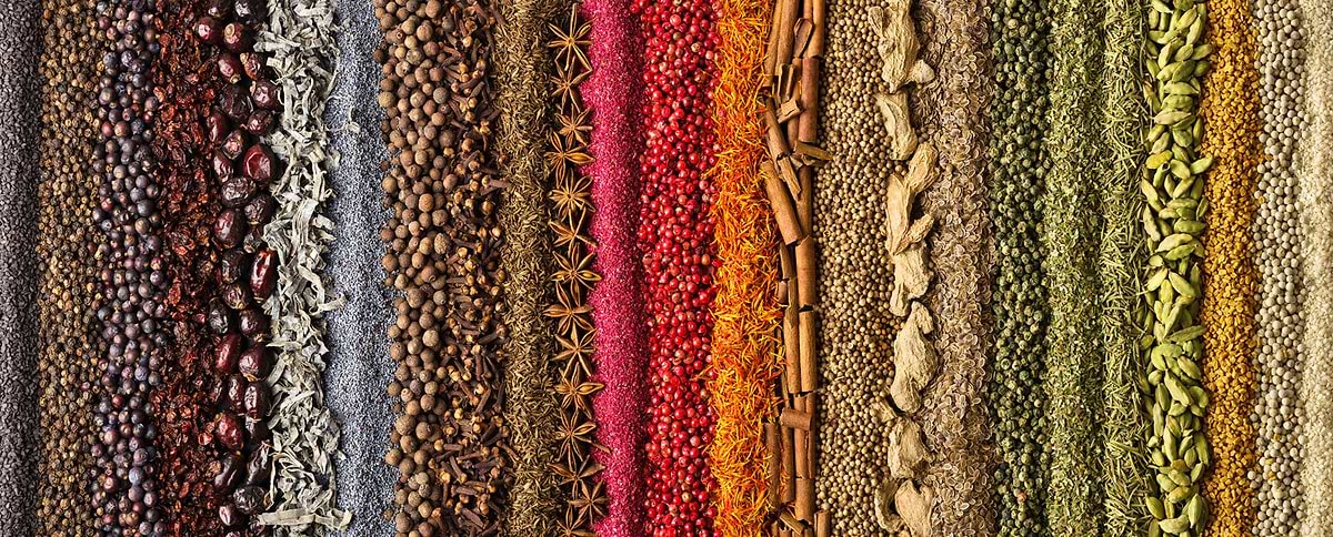 Variety of herbs and spices