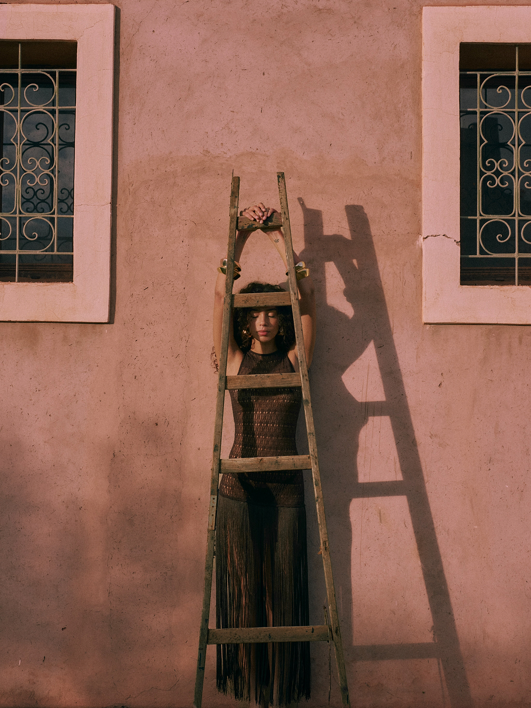 Fringe Knit Maxi Dress (Chocolate Brown)