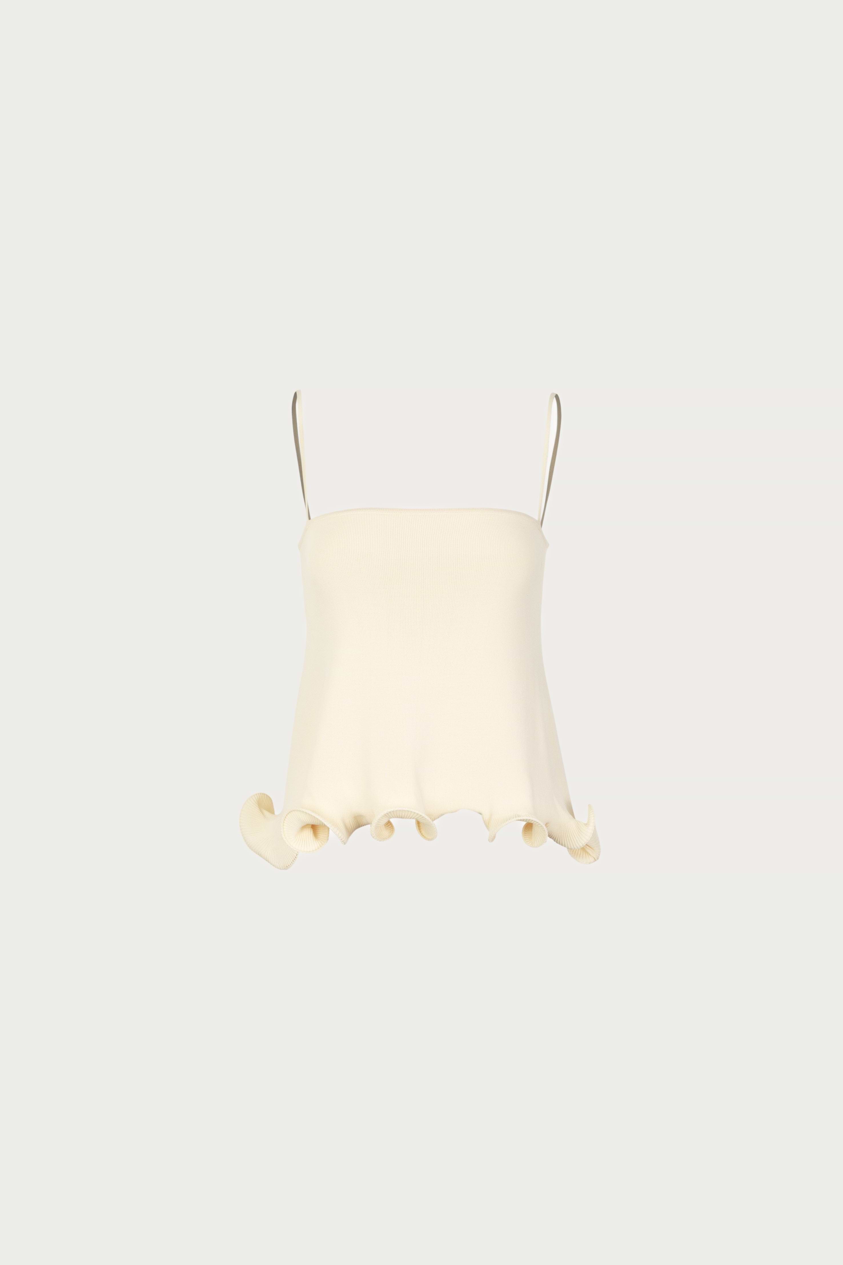 SAME Ruffle Hem Tank Top (Cream)