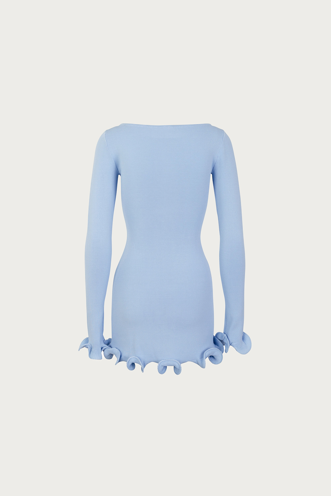 Ruffle Hem Mini Dress (Light Blue)