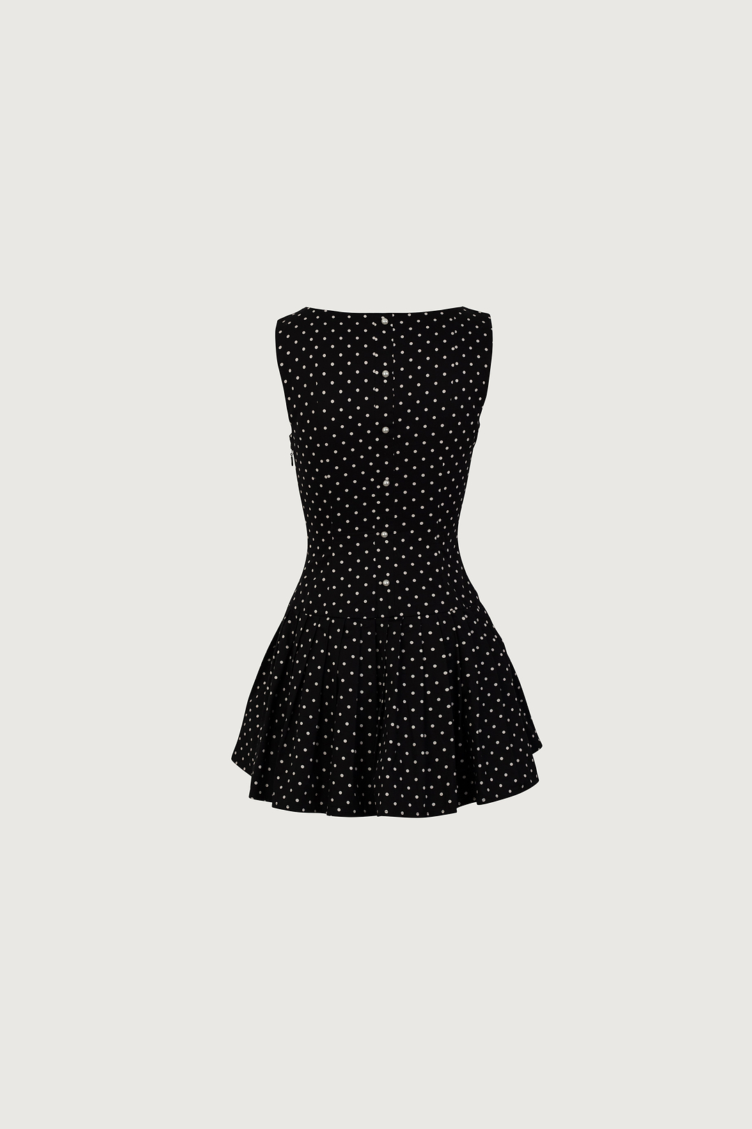 Poplin Mini Dress (Black Polka Dot)