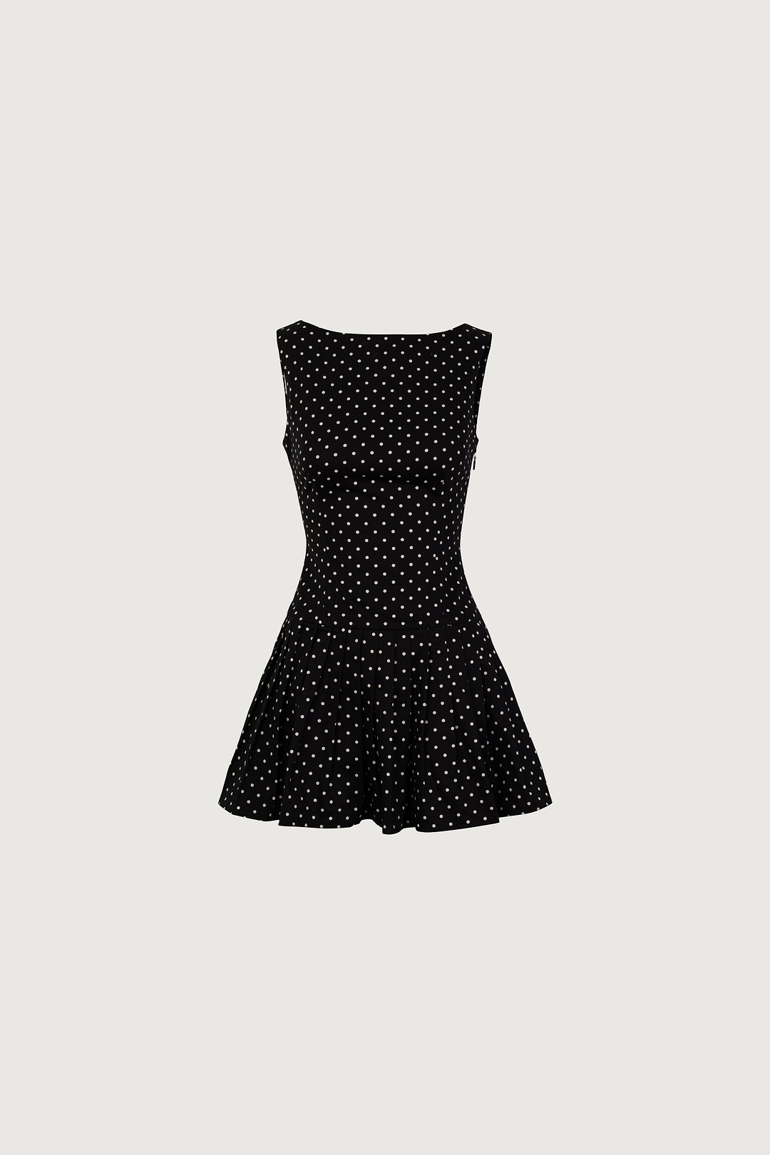 Poplin Mini Dress (Black Polka Dot)