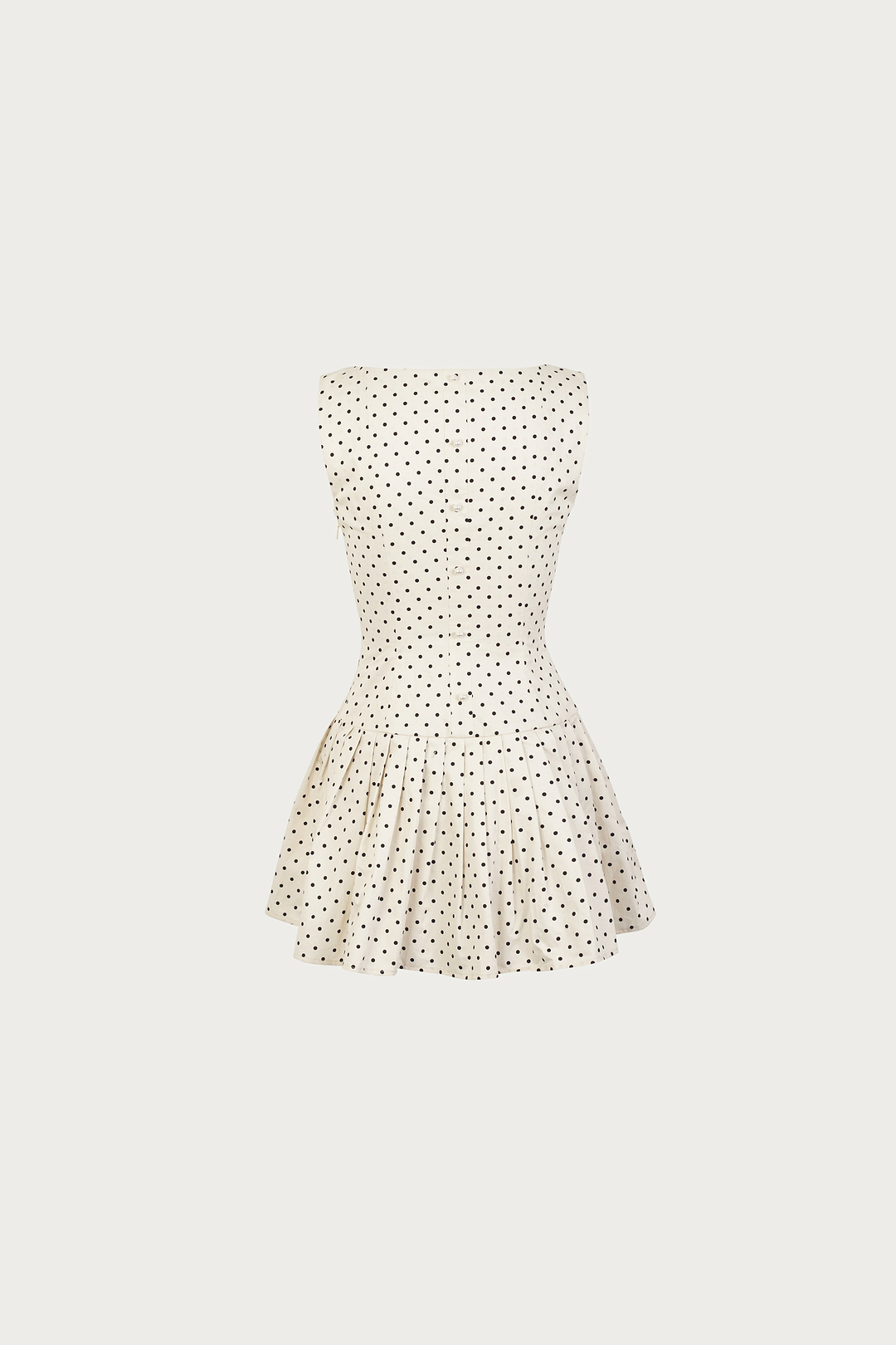 Poplin Mini Dress (Cream Polka Dot)