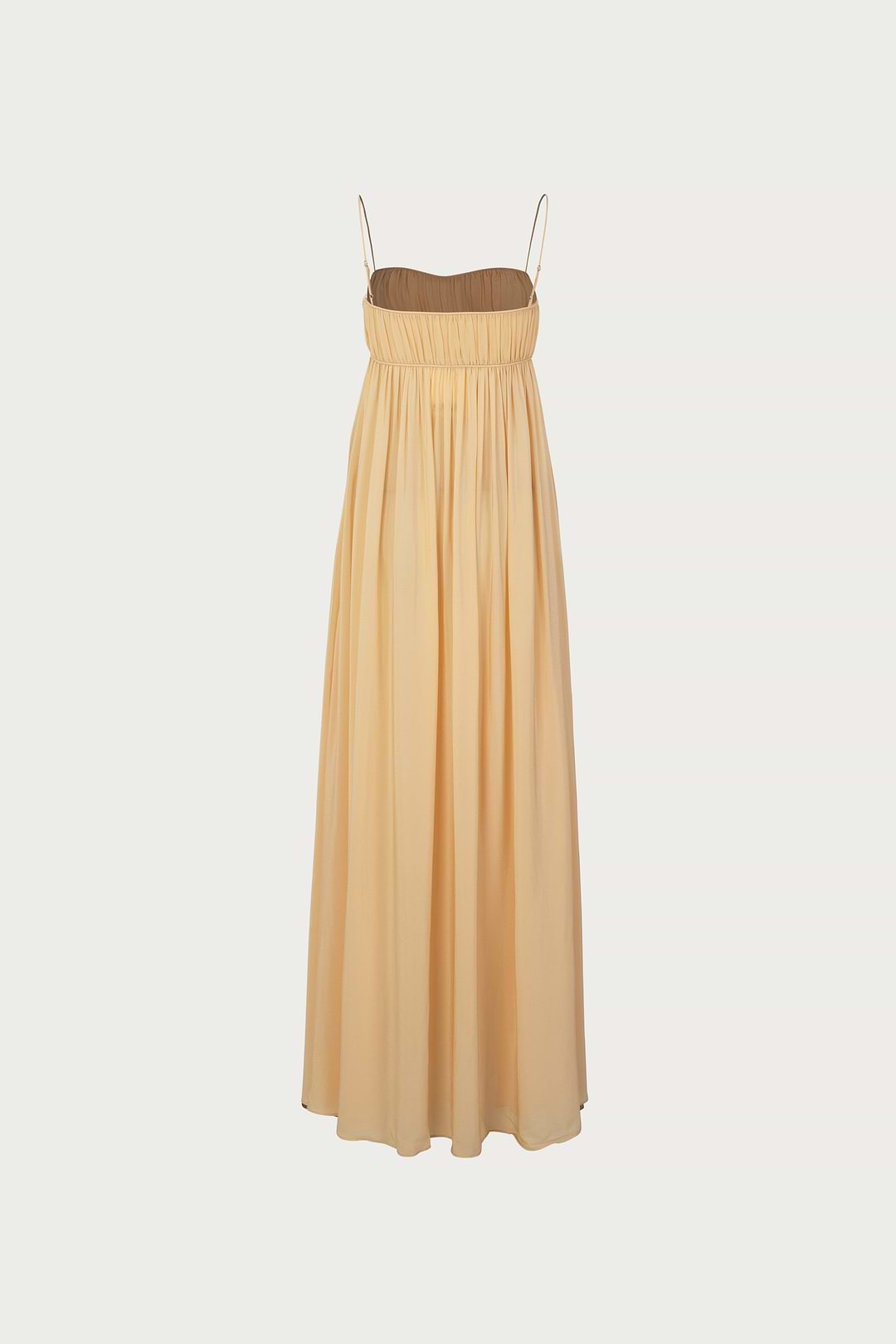 SAME Ruched Chiffon Dress | Gold | Women's Maxi Dress M / Gold SAME Ruched Chiffon Dress | Gold | Women's Maxi Dress M / Gold