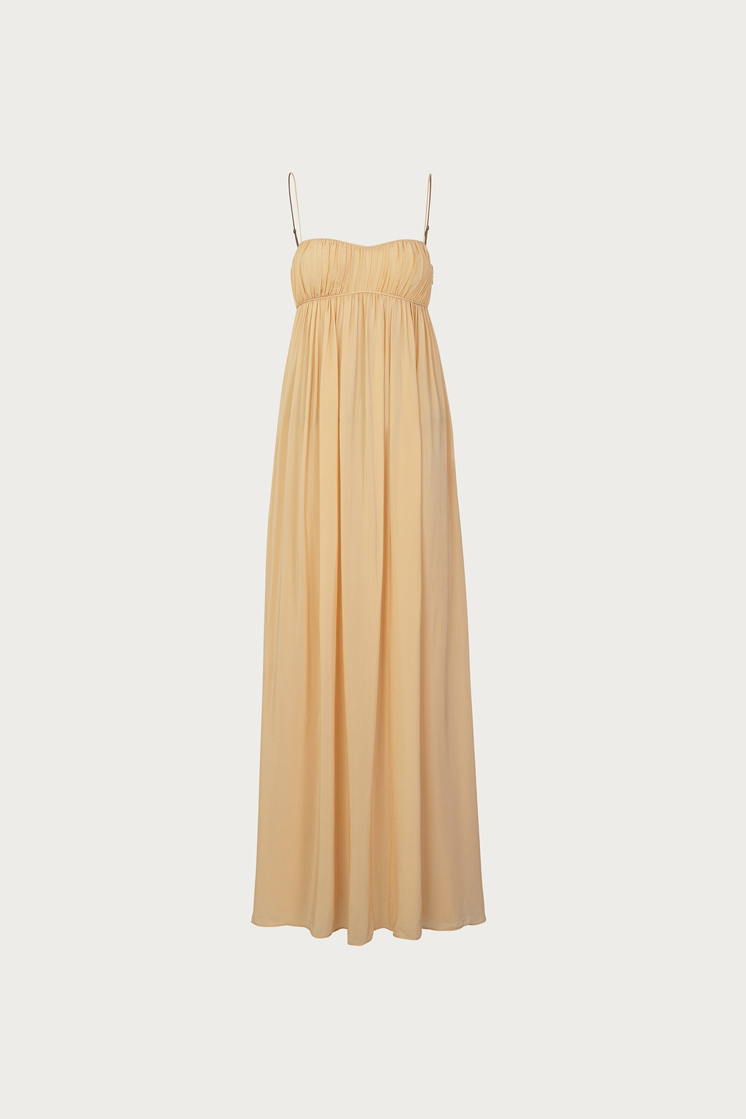 Ruched Chiffon Dress (Gold)