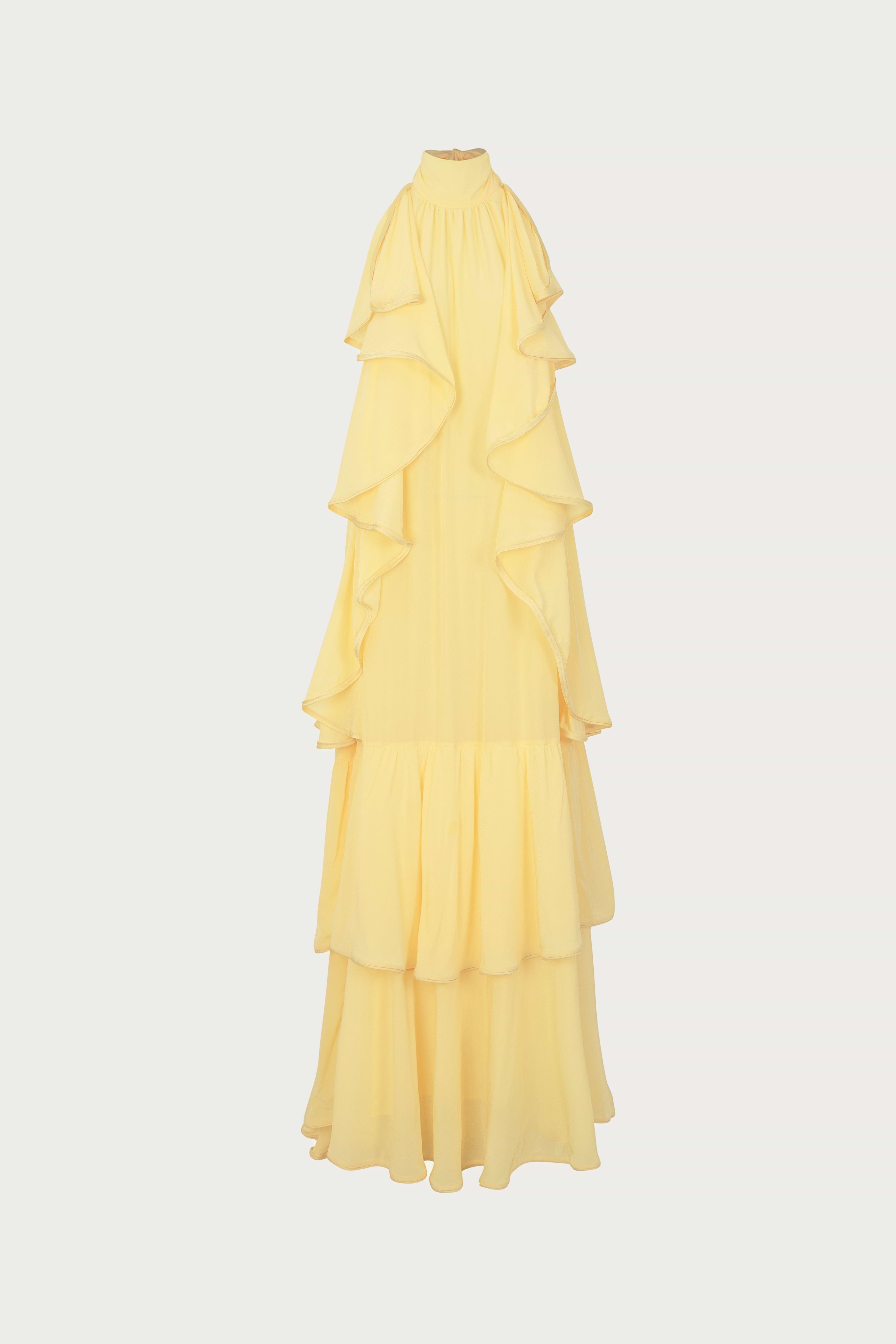 SAME Layered Chiffon Gown | Butter Yellow | Women's Maxi Dress M / Butter Yellow SAME Layered Chiffon Gown | Butter Yellow | Women's Maxi Dress M / Butter Yellow