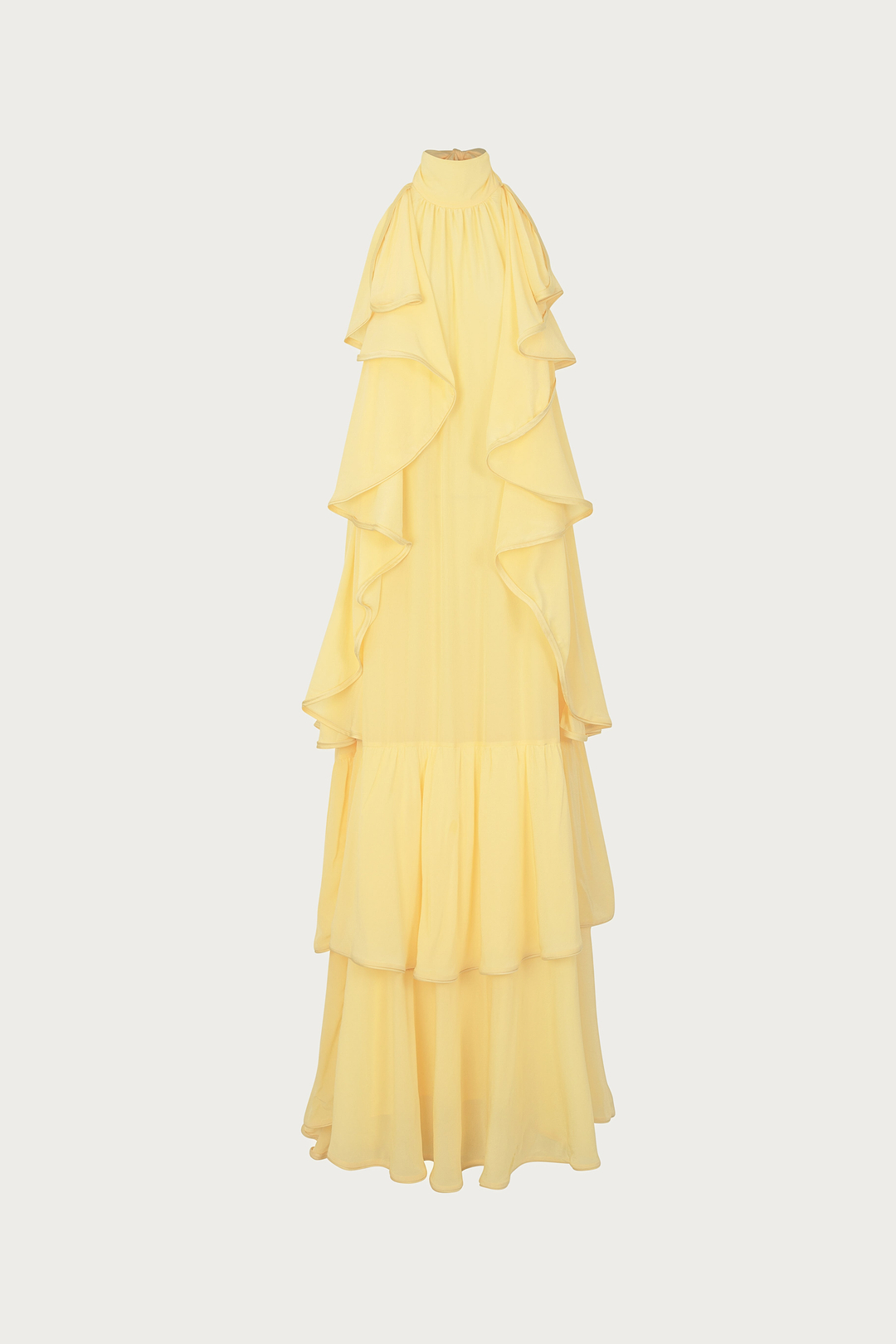 Layered Chiffon Gown (Butter Yellow)