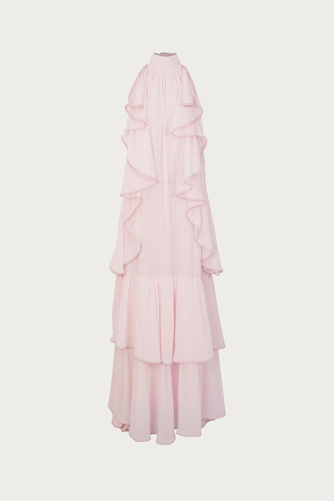 SAME Layered Chiffon Gown | Pale Pink