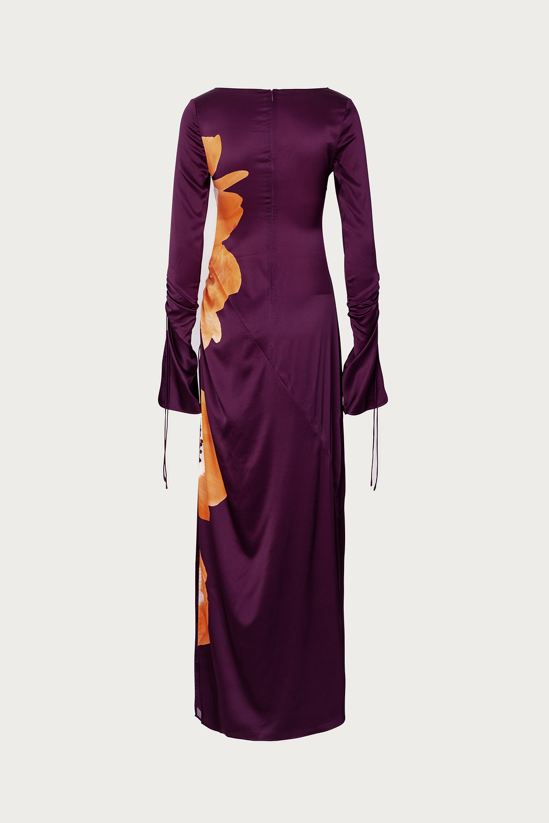 Silk Floral Gown (Purple/Peach)