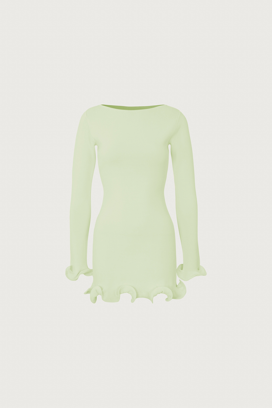 Ruffle Hem Mini Dress (Mint)