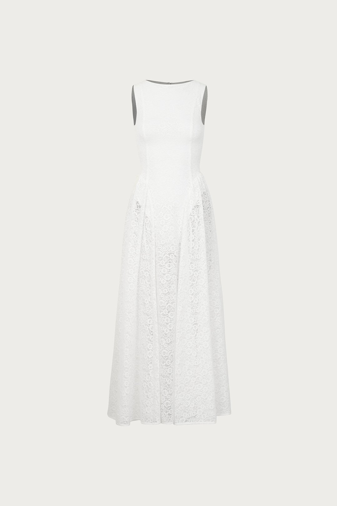 French Lace Midi Dress (White)