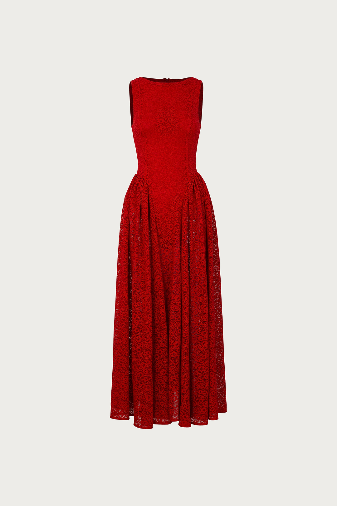 French Lace Midi Dress (Red)
