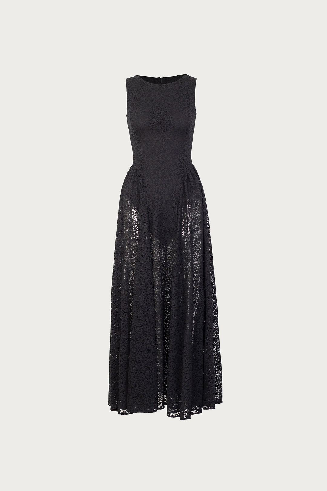 French Lace Midi Dress (Black)