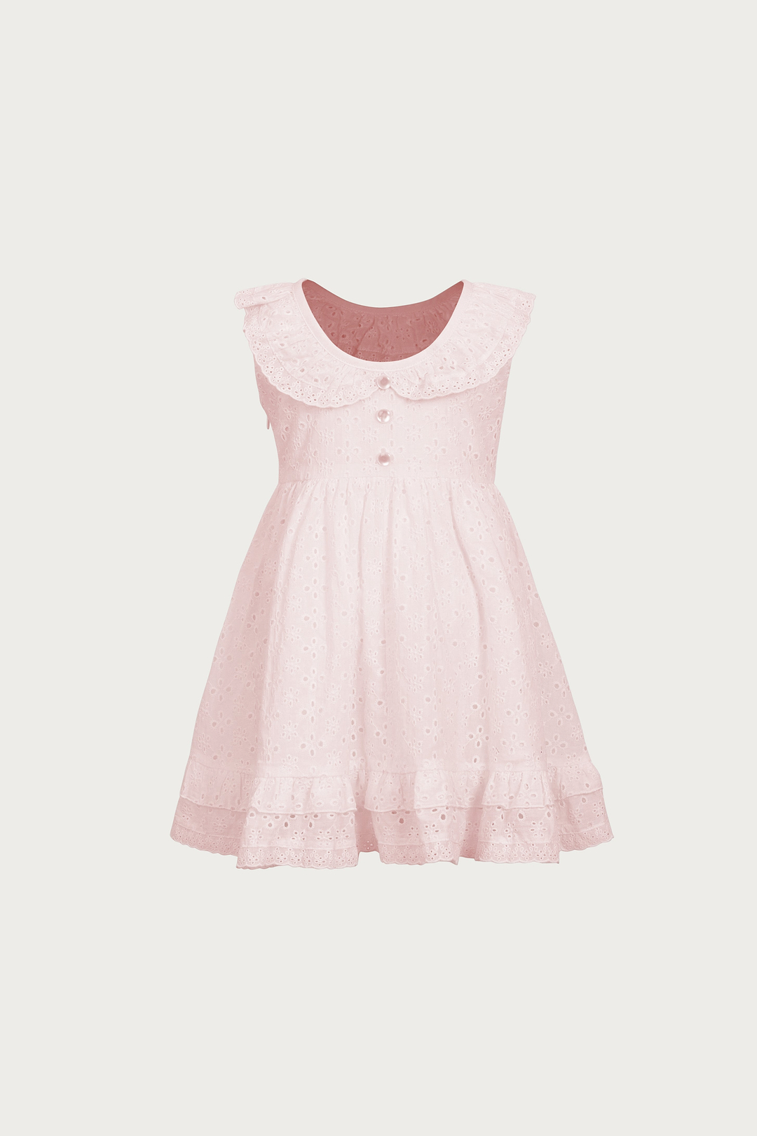 kids eyelet dress (baby pink)