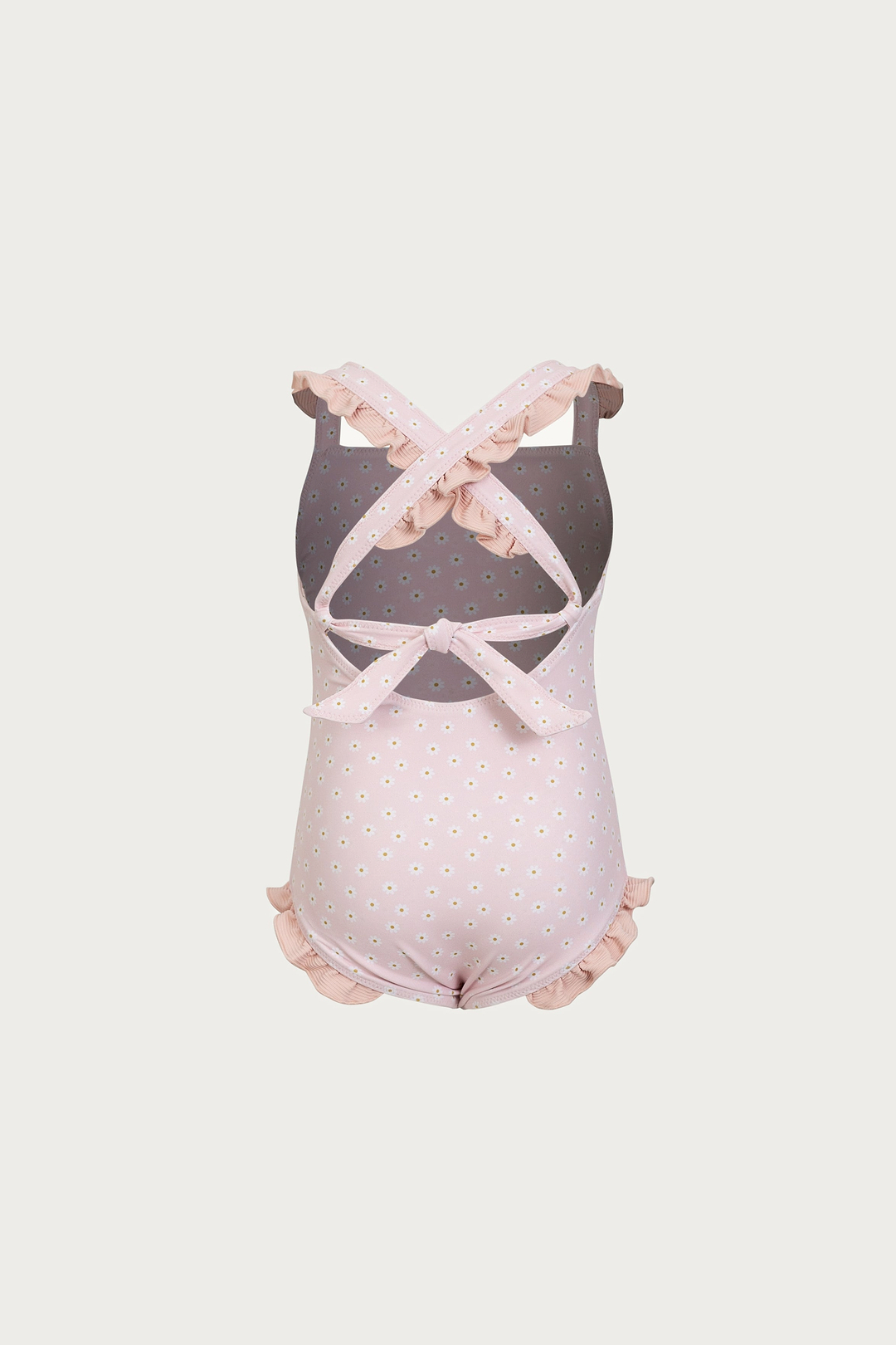 ruffle one piece (pink daisy)