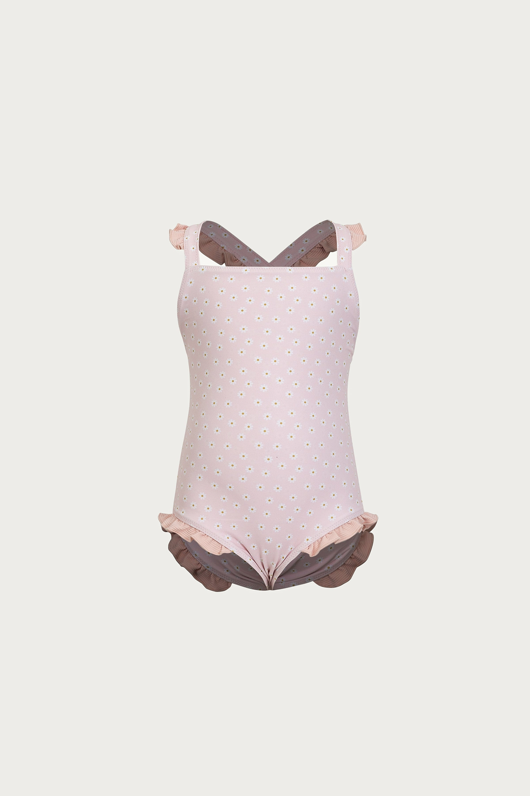 ruffle one piece (pink daisy)