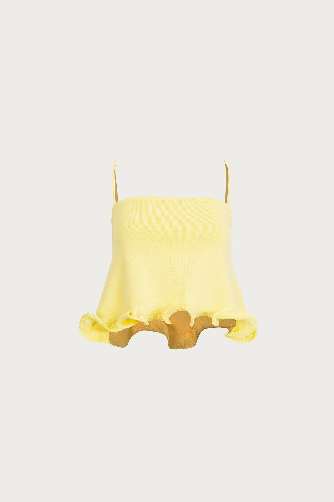 Ruffle Hem Crop Top (Butter Yellow)
