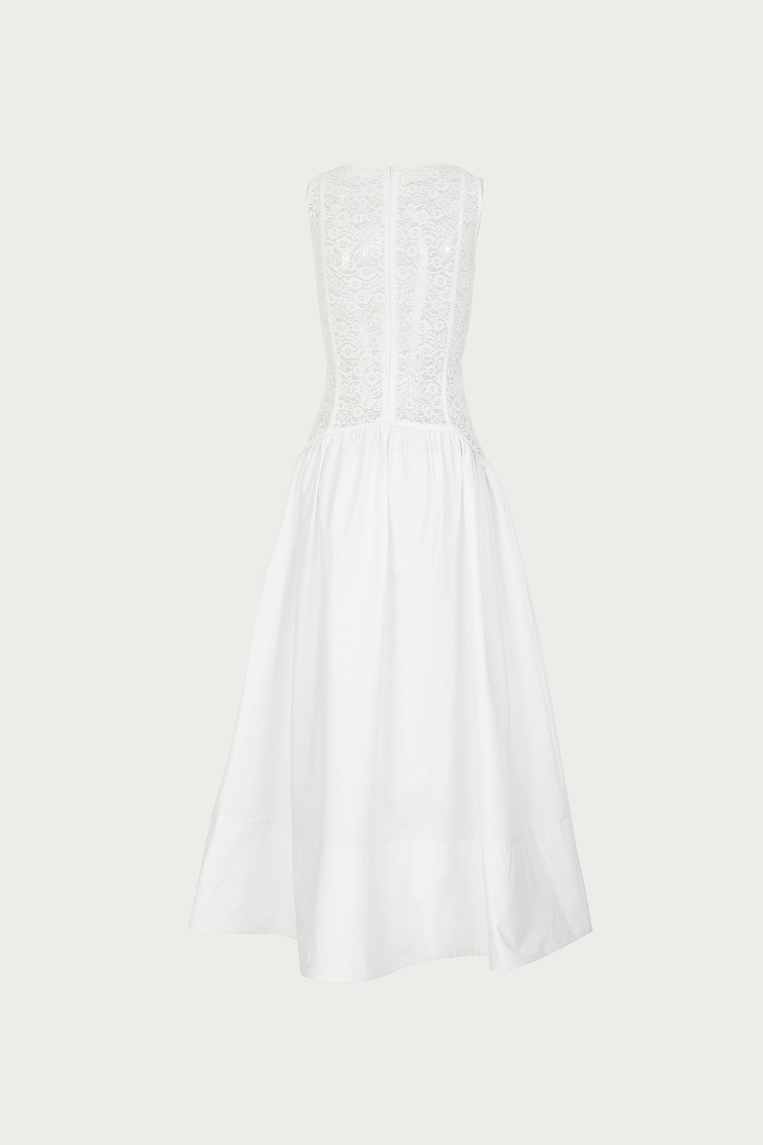 French Lace Poplin Dress (White)