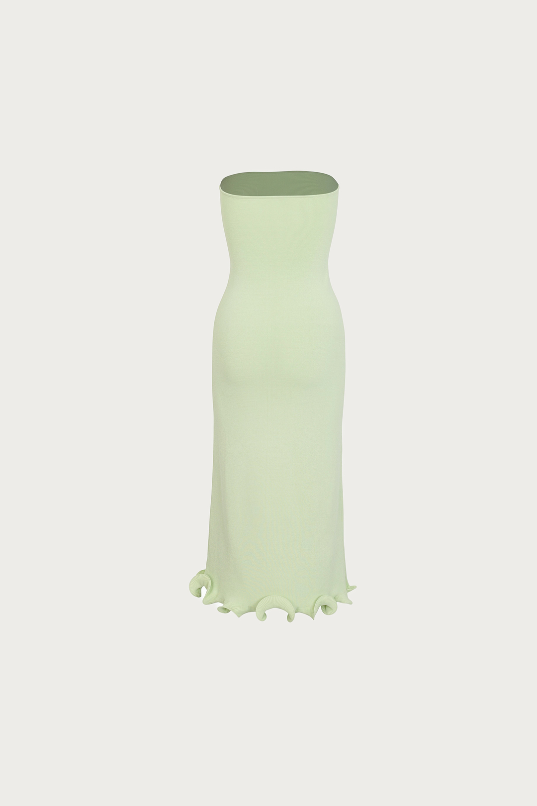 Ruffle Hem Strapless Dress (Mint)