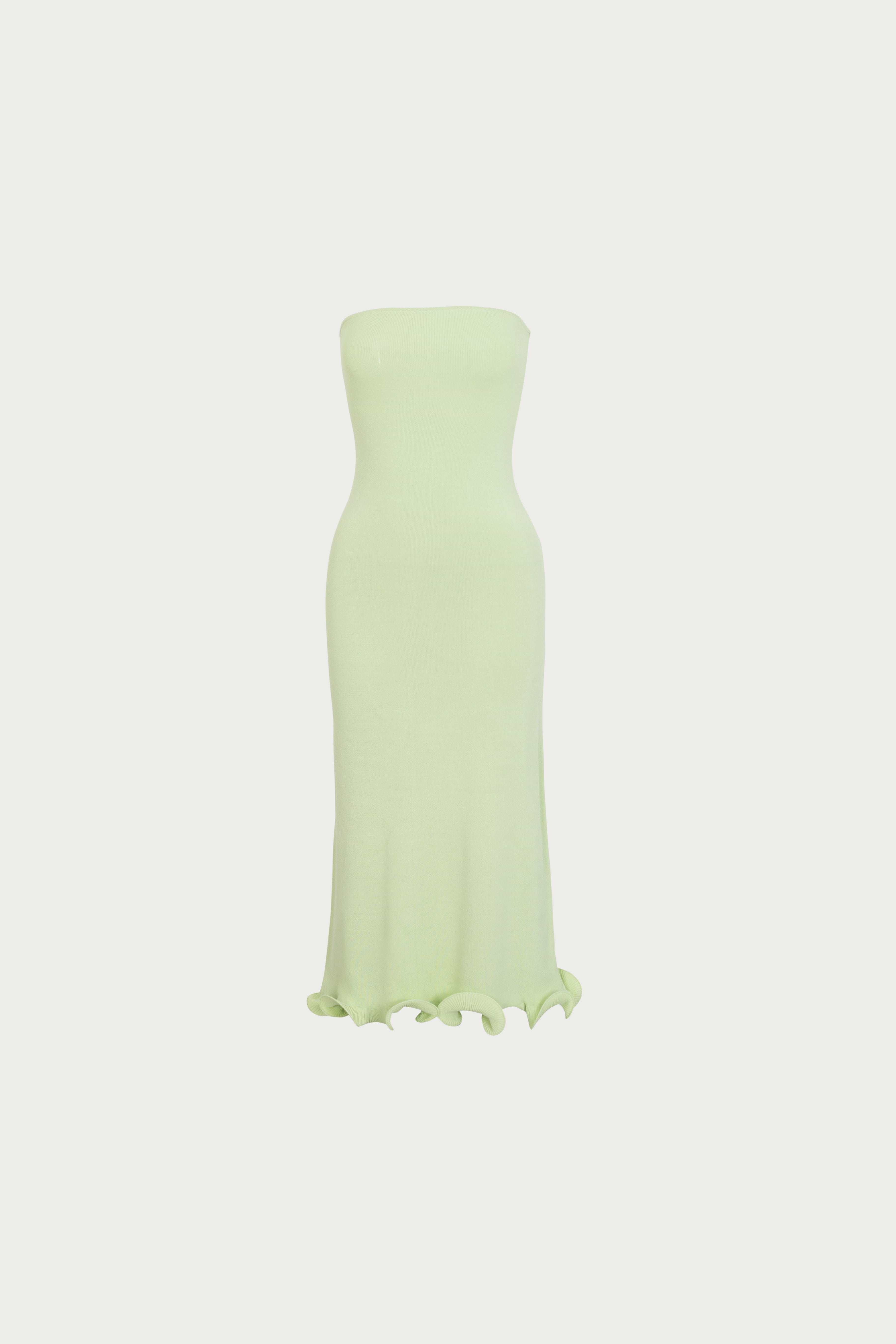 SAME Ruffle Hem Strapless Dress | Mint | Women's Dress S / Mint