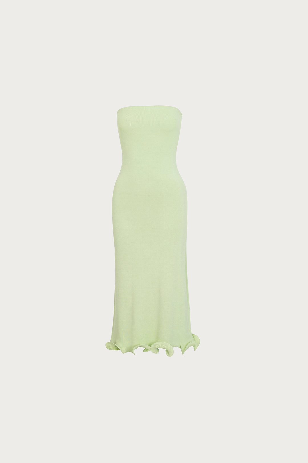 Ruffle Hem Strapless Dress (Mint)