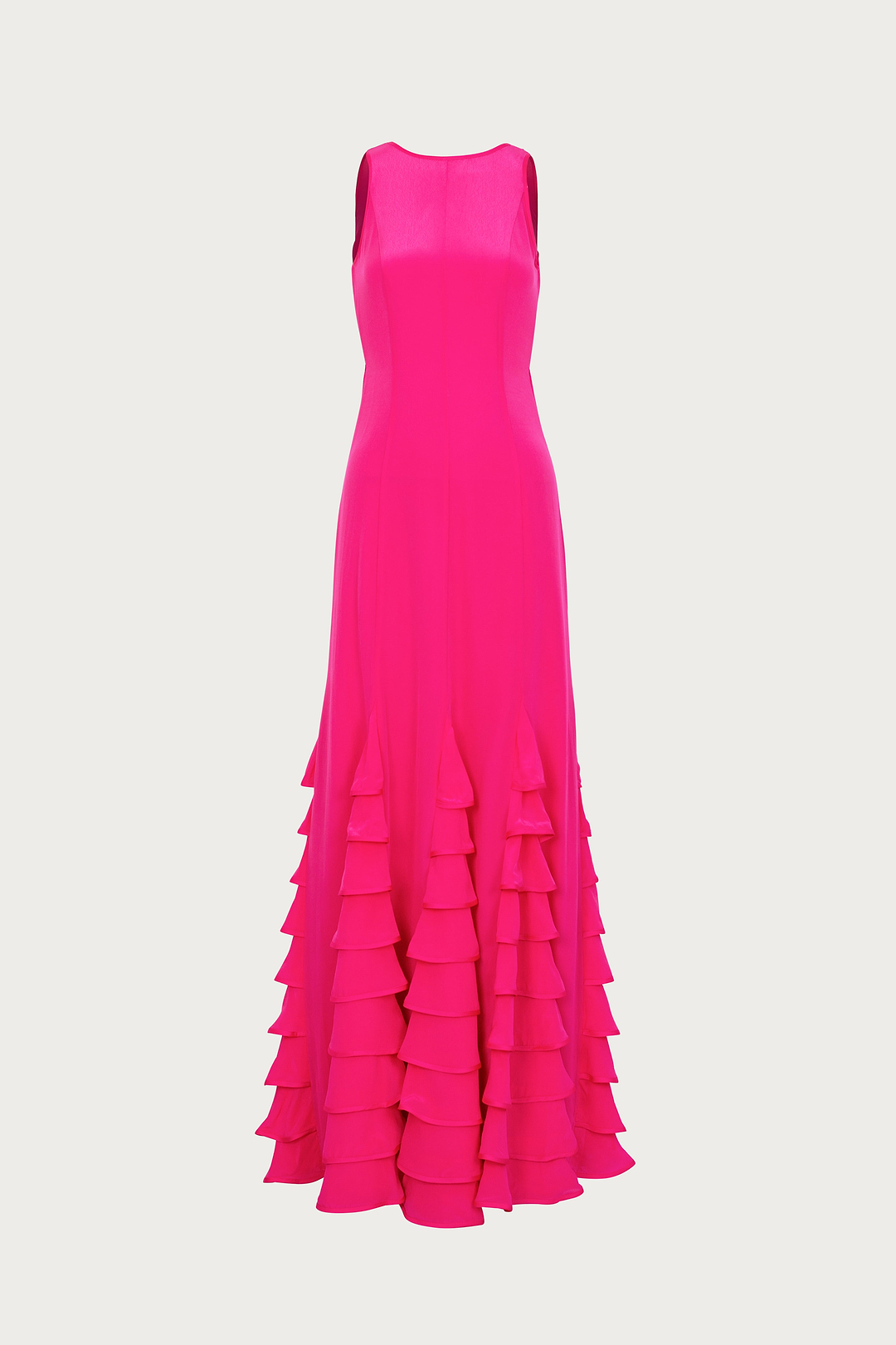 Tiered Chiffon Gown (Fuchsia)