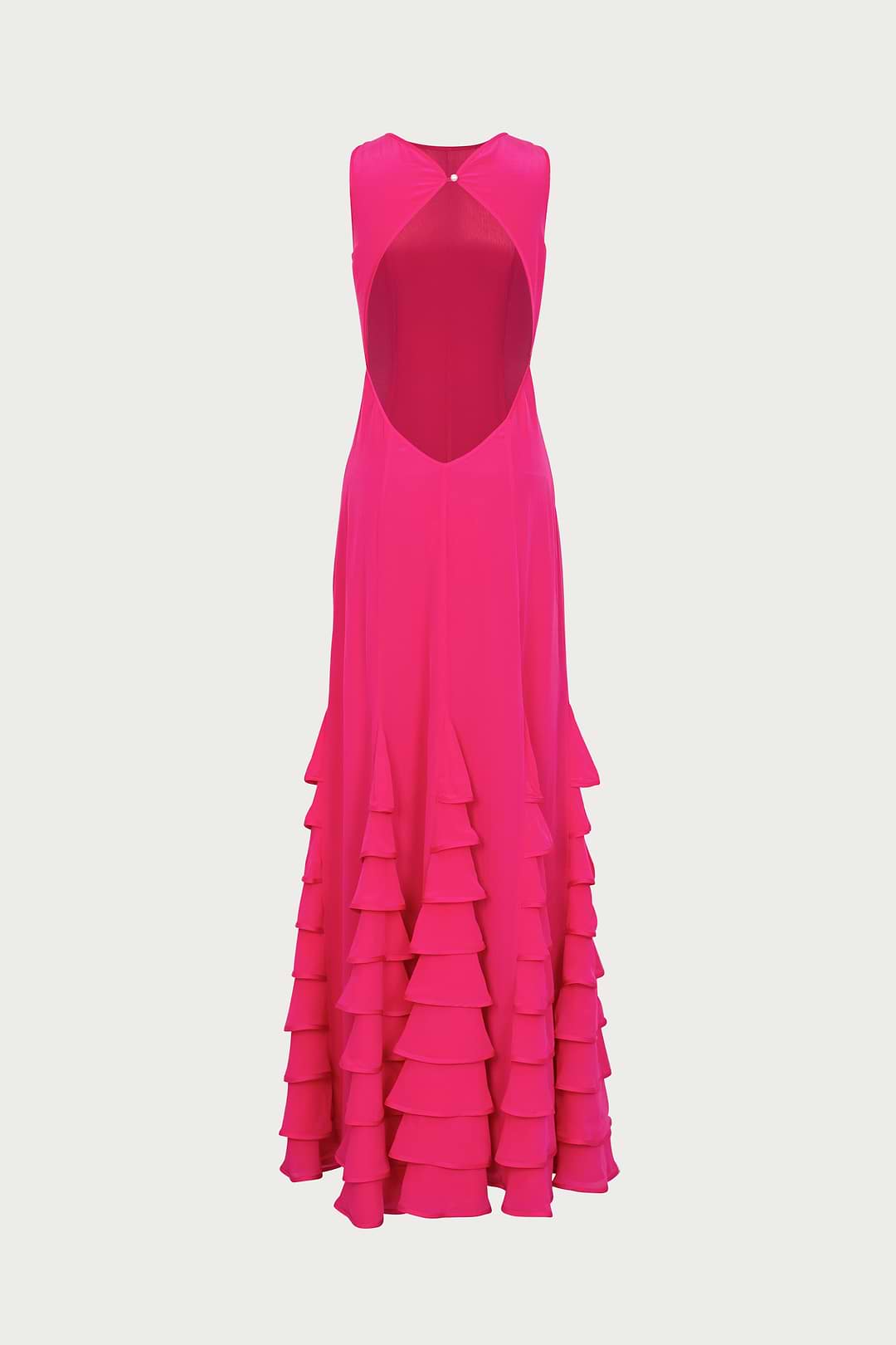 SAME Tiered Chiffon Gown | Fuchsia | Women's Maxi Dress SAME Tiered Chiffon Gown | Fuchsia | Women's Maxi Dress