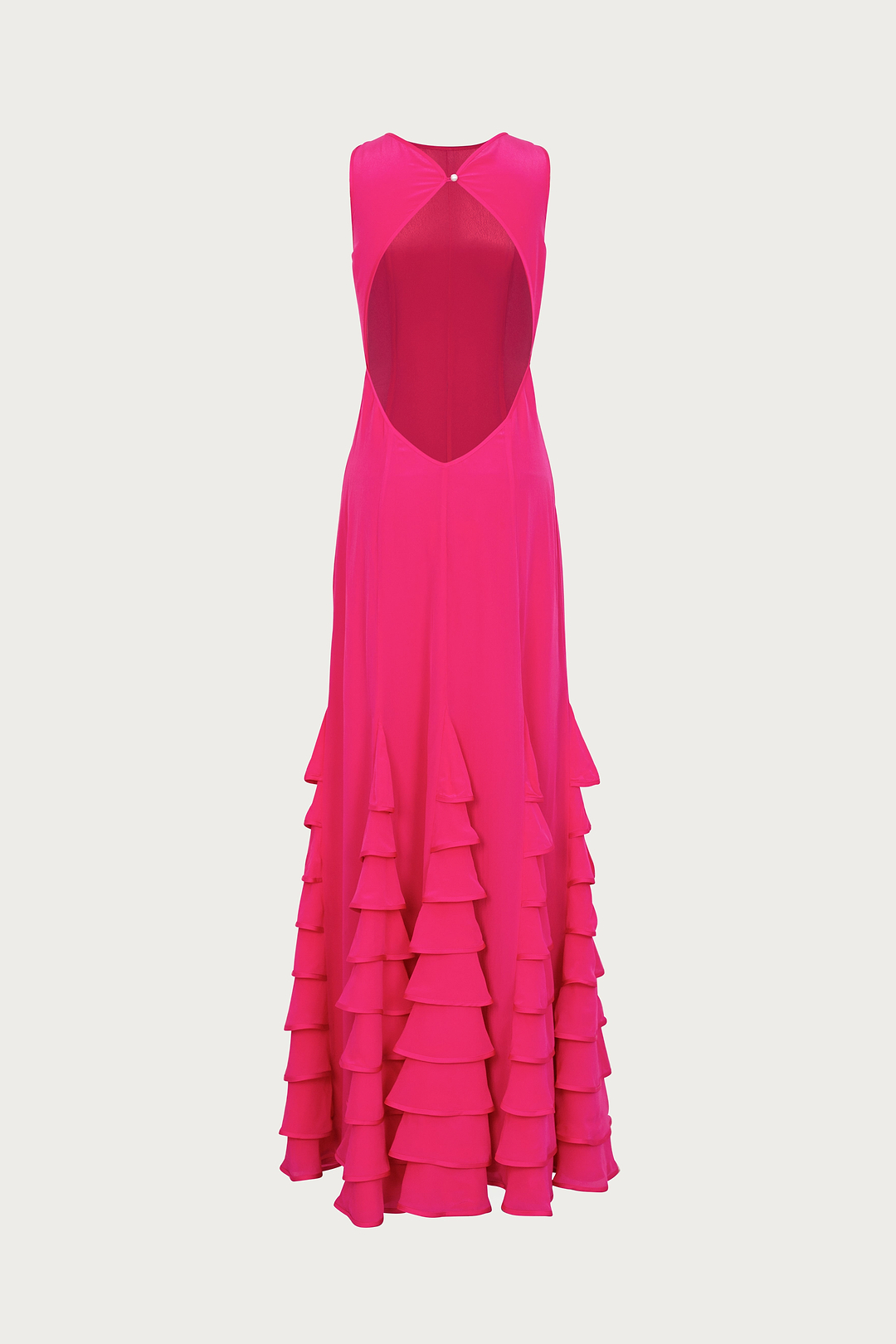 Tiered Chiffon Gown (Fuchsia)