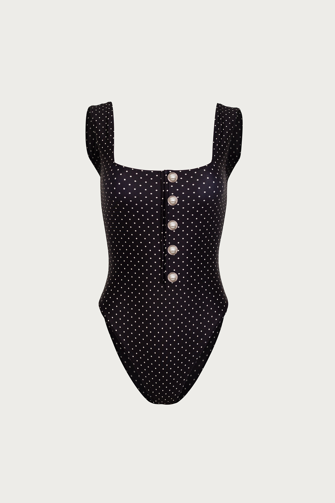 The Grace Tank One Piece (Black Cream Polka Dot)