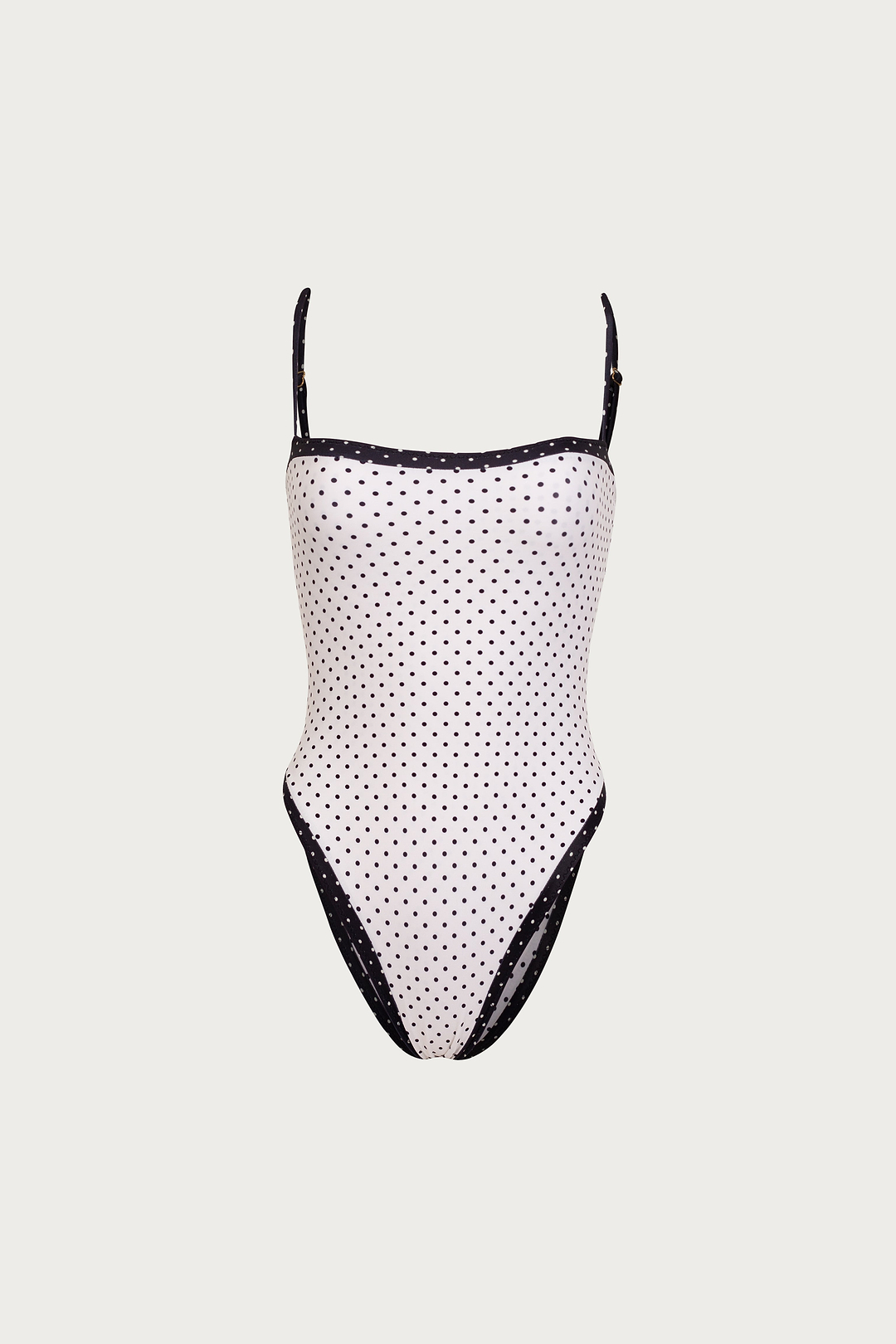 Colorblock One Piece (Cream Black Polka Dot/Black)