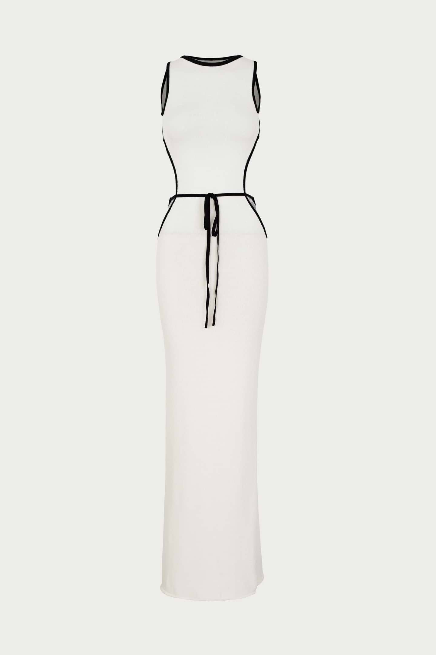 white dress black sides Champagne Promises Maxi Dress Black main image 1