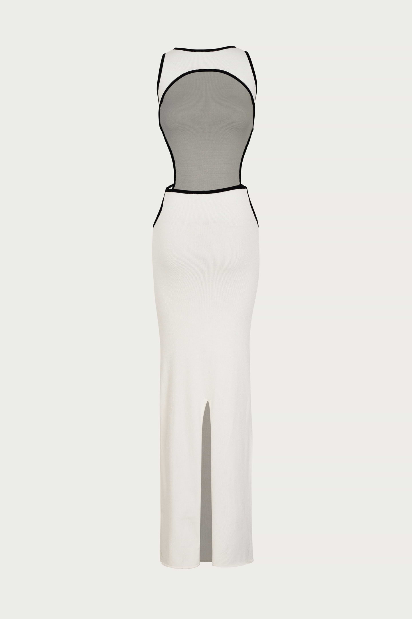 SAME Tie Maxi Dress | Cream/Black | Women's Knit Dress SAME Tie Maxi Dress | Cream/Black | Women's Knit Dress