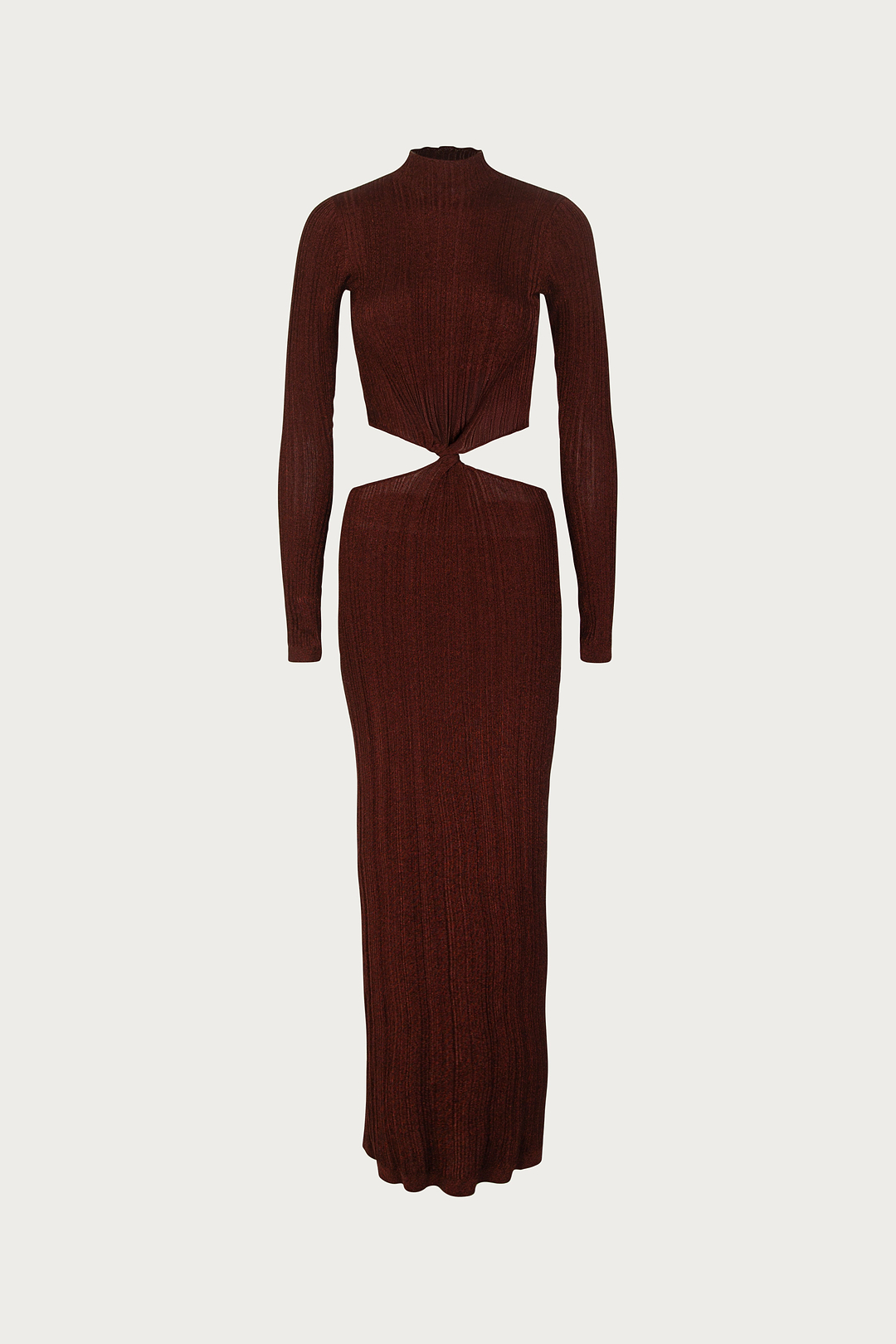 Metallic Twist Maxi Dress (Chocolate Brown)