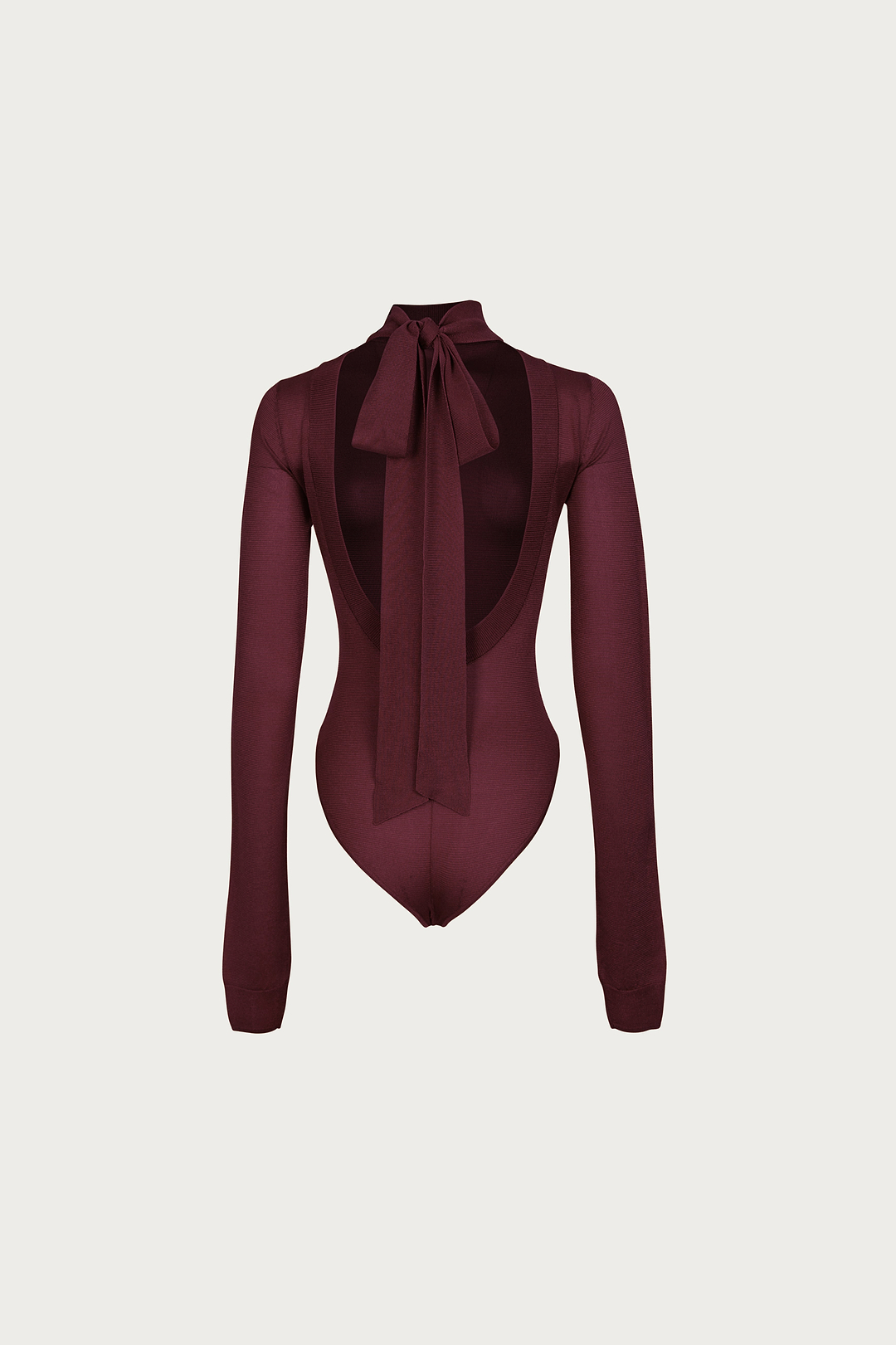 Open Back Knit Bodysuit (Merlot)