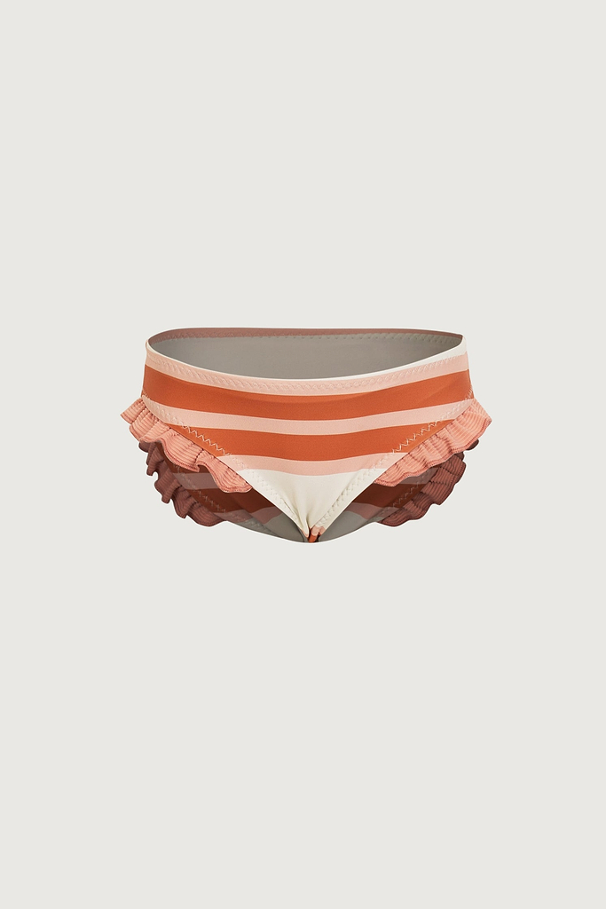 Ruffle brief bottom (cream camel blush stripe/blush)