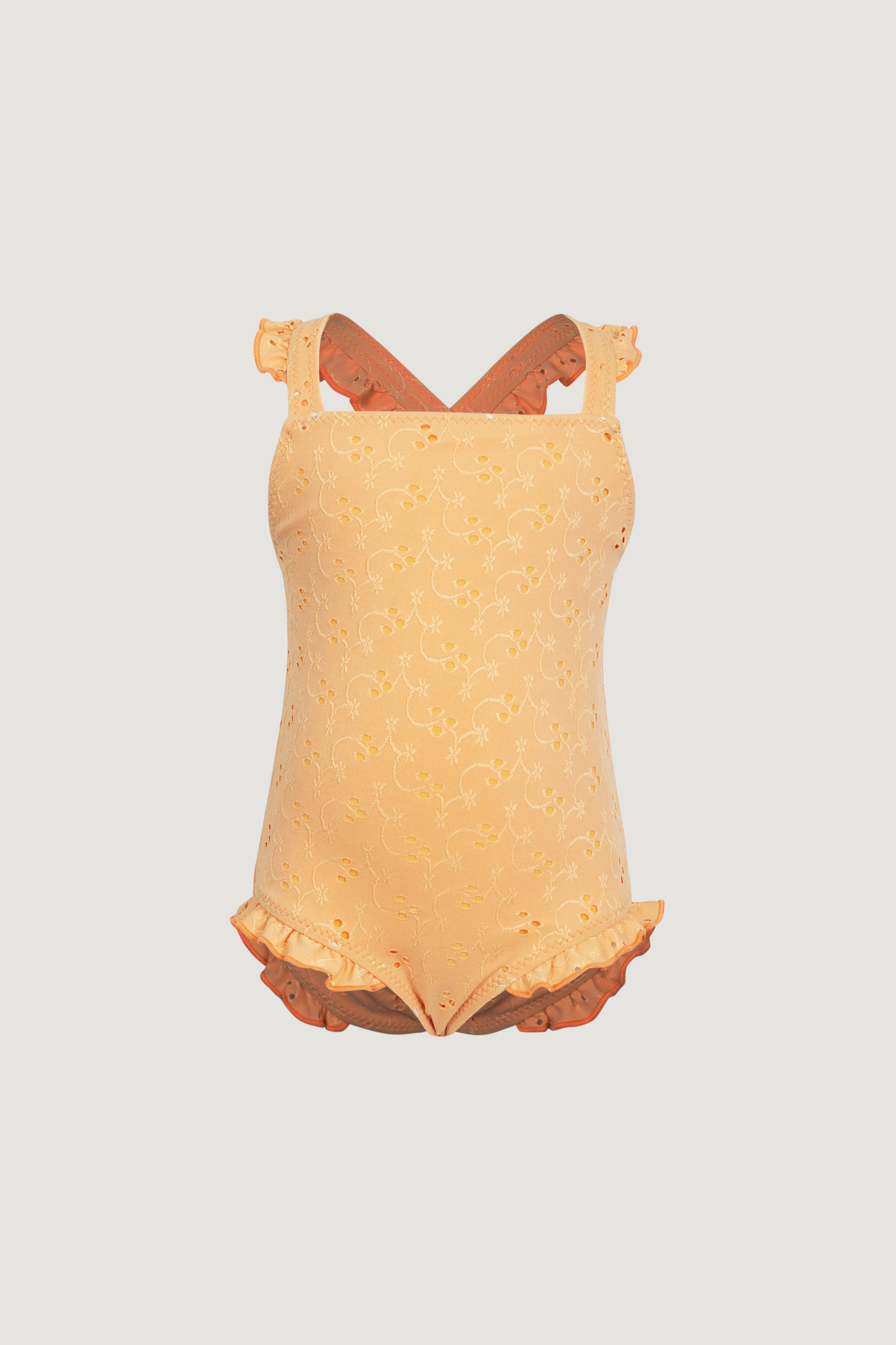 ruffle one piece (peach eyelet) – SAME
