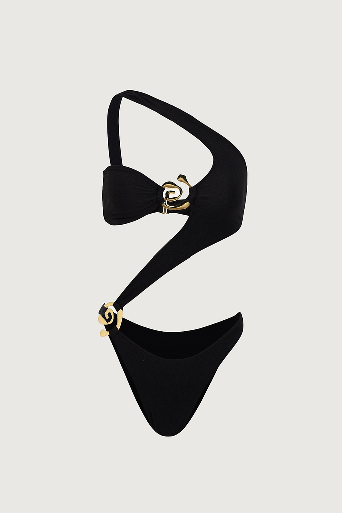 Spiral One Shoulder One Piece