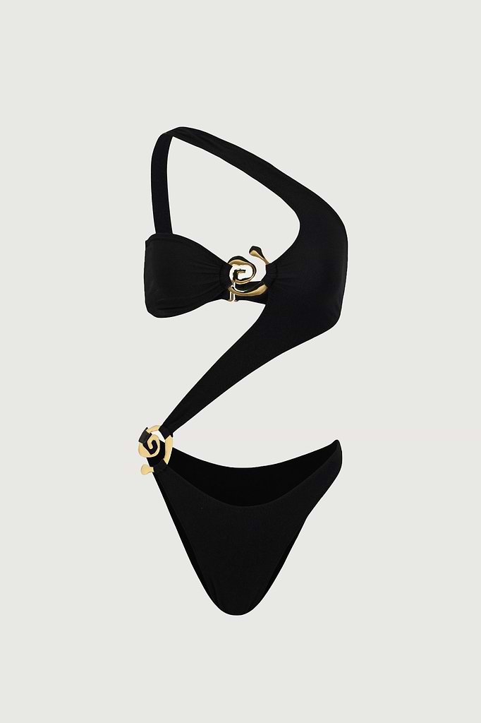 Spiral One Shoulder One Piece