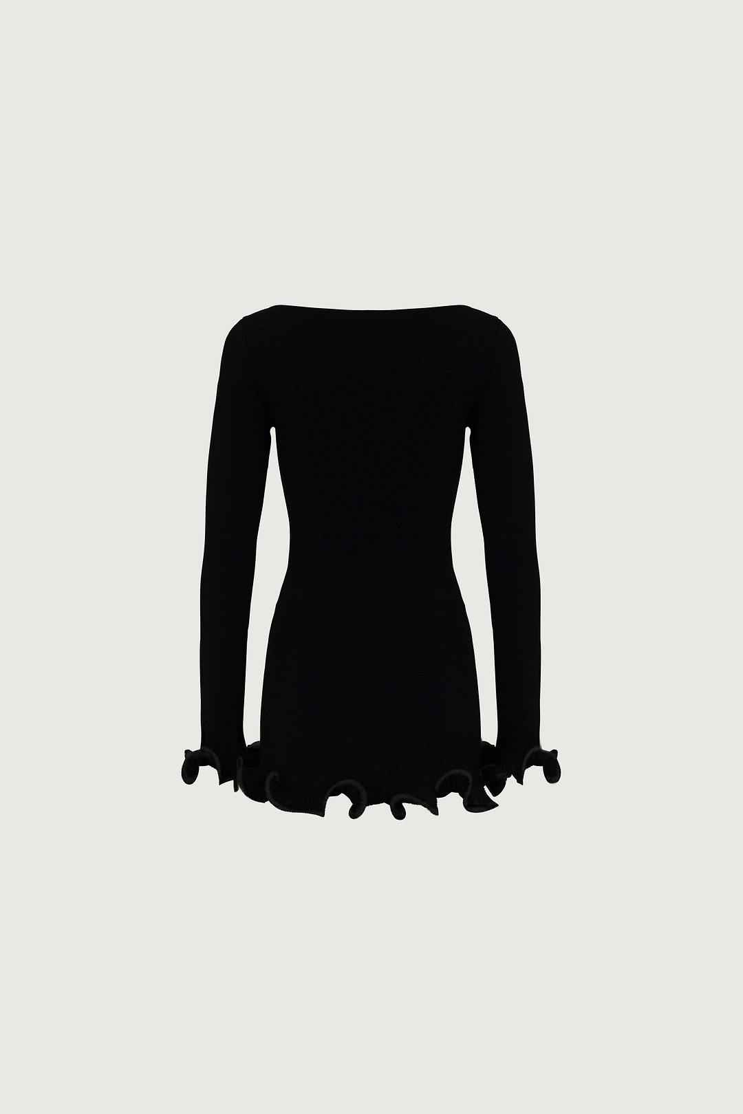 Ruffle Hem Mini Dress (Black)